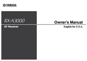 Yamaha RX-A3000 Audio/Video Receiver Operating Manual