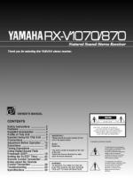 Yamaha RXV1070 RXV870 Audio/Video Receiver Operating Manual