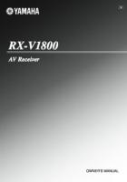 YAMAHA RXV1800OM Operating Manuals YAMAHA RXV1800OM Operating Manuals