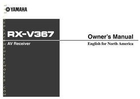 Yamaha RXV367 RXV367BL RXV371 Audio/Video Receiver Operating Manual