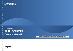 Yamaha RXV373OM Audio/Video Receiver Operating Manual