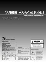 Yamaha RXV390 RXV490 Audio/Video Receiver Operating Manual