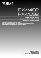 YAMAHA RXV392OM Operating Manuals YAMAHA RXV392OM Operating Manuals