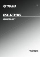 YAMAHA RXV396OM Audio/Video Receiver Operating Manuals YAMAHA RXV396OM Audio/Video Receiver Operating Manuals