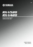 Yamaha RXV420 RXV520 Audio/Video Receiver Operating Manual