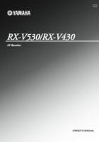 YAMAHA RXV430OM Operating Manual