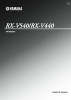 YAMAHA RXV440OM Operating Manuals