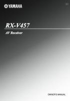 YAMAHA RXV457OM Audio/Video Receiver Operating Manuals YAMAHA RXV457OM Audio/Video Receiver Operating Manuals