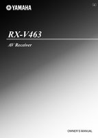 Yamaha RXV463 Audio/Video Receiver Operating Manual