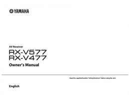 Yamaha RXV477 RXV577 Audio/Video Receiver Operating Manual