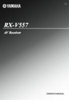 YAMAHA RXV557OM Operating Manuals