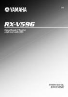Yamaha RXV596 Audio/Video Receiver Operating Manual