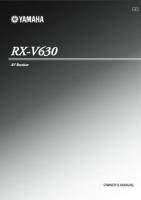 Yamaha RXV630 Audio/Video Receiver Operating Manual