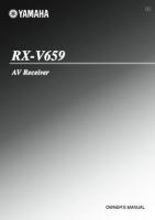 YAMAHA RXV659OM Operating Manuals