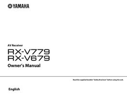 Yamaha RX-V679 RX-V779 Audio/Video Receiver Operating Manual