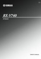 Yamaha RXV740 Audio/Video Receiver Operating Manual