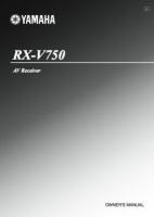 YAMAHA RXV750OM Audio/Video Receiver Operating Manuals YAMAHA RXV750OM Audio/Video Receiver Operating Manuals