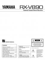 Yamaha RXV890 Audio/Video Receiver Operating Manual