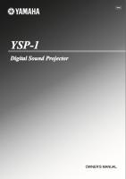 Yamaha YSP1 Audio/Video Receiver Operating Manual