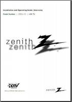 ZENITH D52WLCDOM Operating Manuals