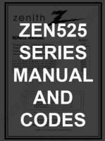 ZENITH ZEN525 CodesOM Operating Manuals