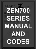 ZENITH ZEN700 CodesOM Operating Manuals