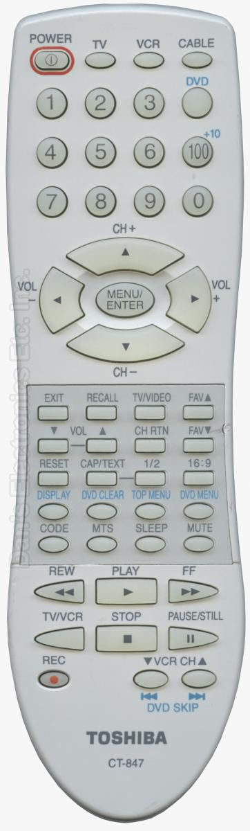 TOSHIBA CT847 TV Remote Control
