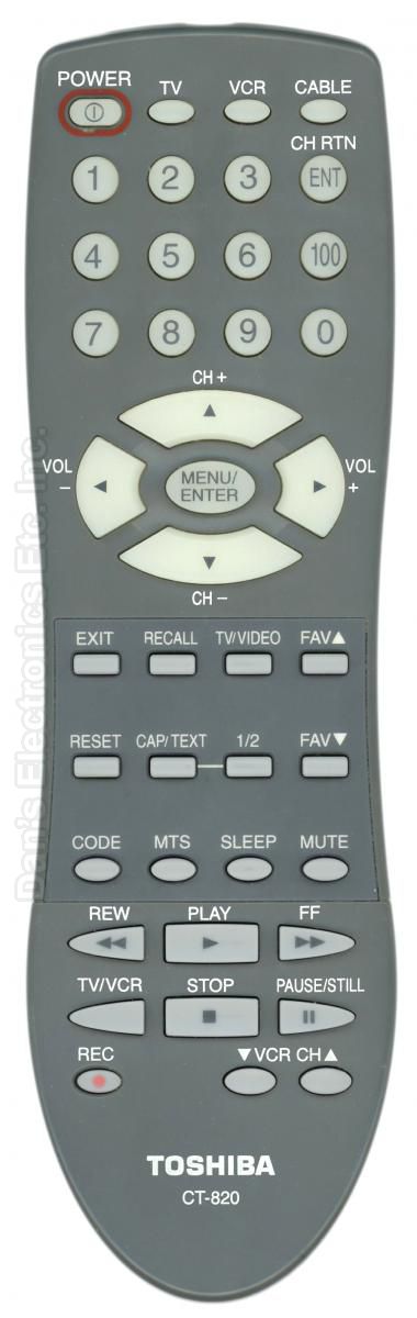 TOSHIBA CT820 TV Remote Control
