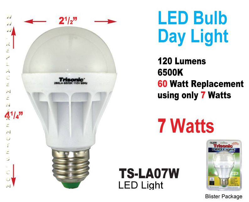 Buy Trisonic 60 Watt Equivalent Day Light TSLA07W Light Bulb