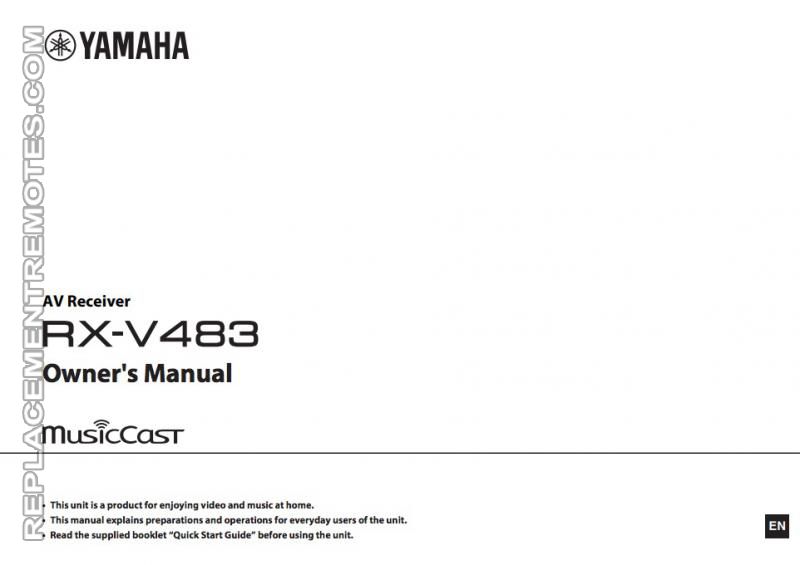 Buy YAMAHA RXV483OM RXV483 Operating Manual