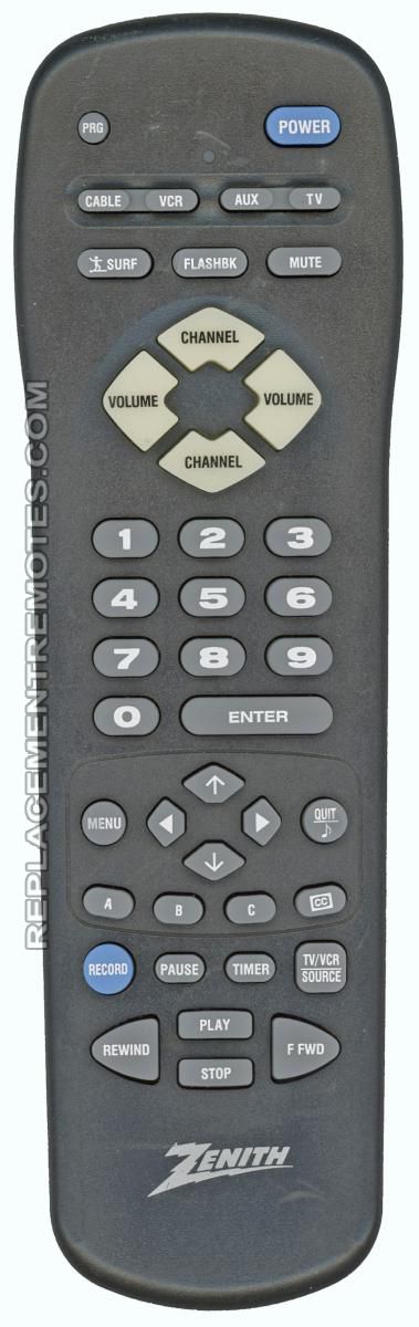 ZENITH MBR3447A TV Remote Control