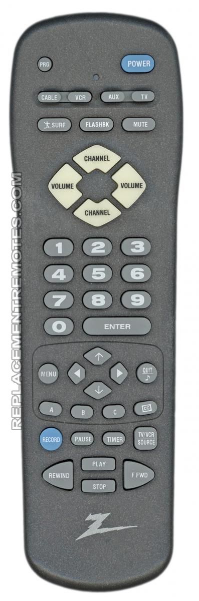 ZENITH MBR3447CT TV Remote Control